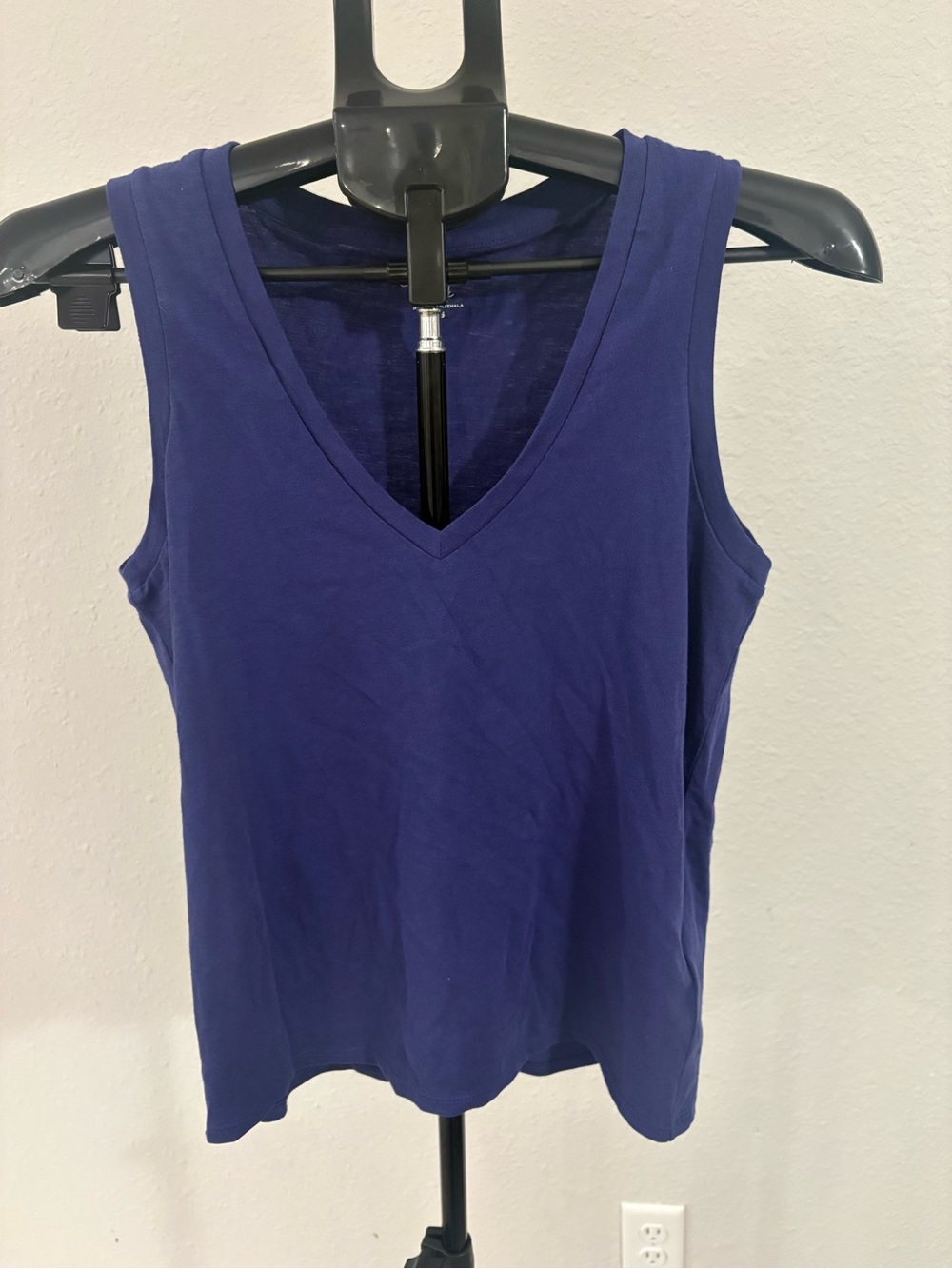 J. Crew Sleeveless V-Neck Tank Top in Deep Blue